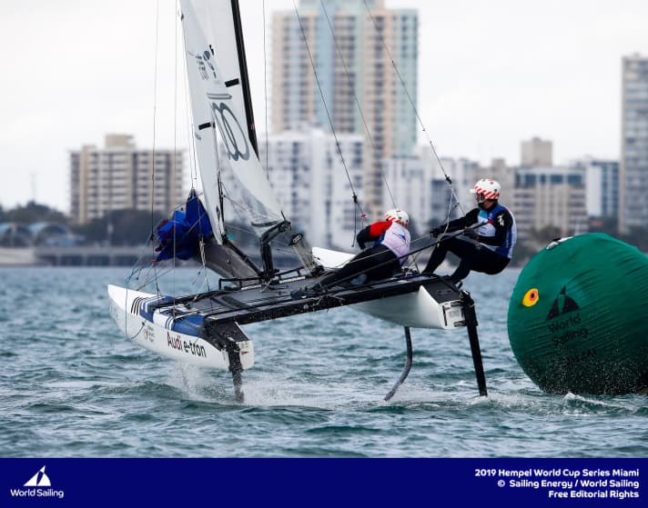   In twelfth place after nine races: Johannes Polgar and Carolina Werner in the Nacra 17