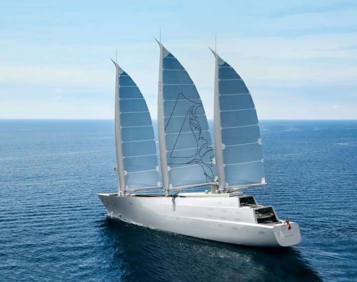 The "SY A" measures 4,440 square metres of sail area