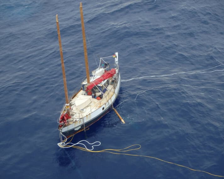   The abandoned steel ketch "Troll"