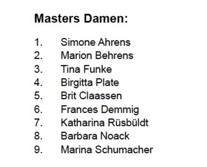 LD Masters Ladies