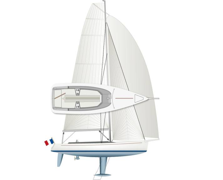 Quille fixe ou quille pivotante : avec son tirant d'eau variable, le Tofinou est plus facile à remorquer et peut également être mis à l'eau et sorti de l'eau par la rampe. Le gennaker ou le code zéro sont en option. Mais ils font partie du concept