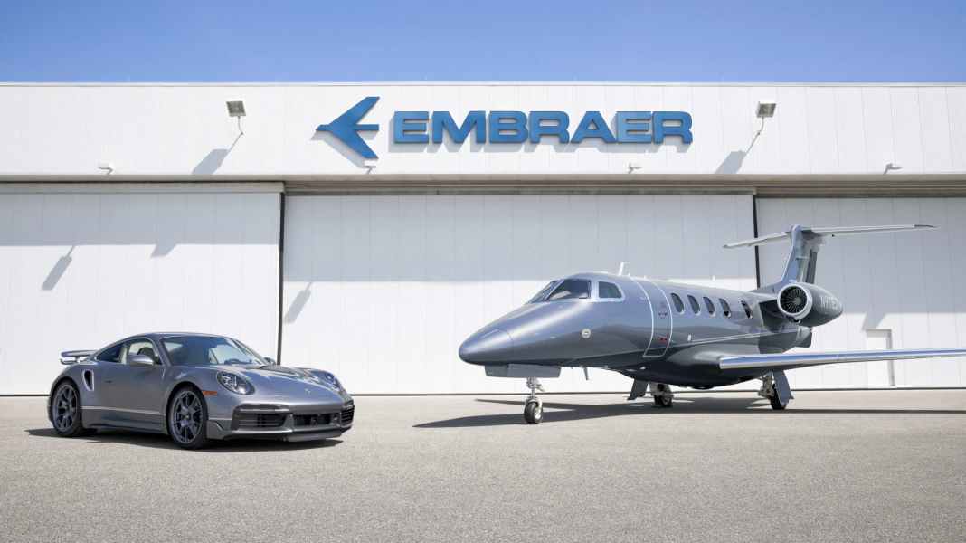 Porsche und Embraer kooperieren: Business-Jet und 911 Turbo S