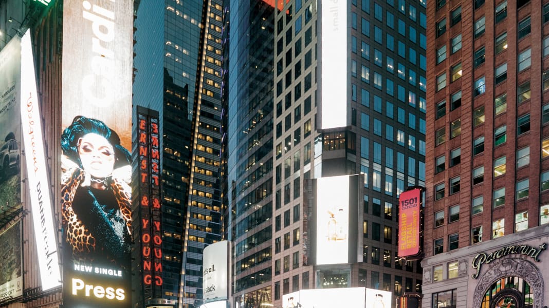 Azimut auf dem Times Square