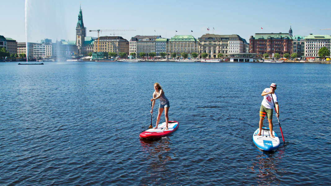 Deutschland: Hamburg-Rundfahrt mit dem SUP Board