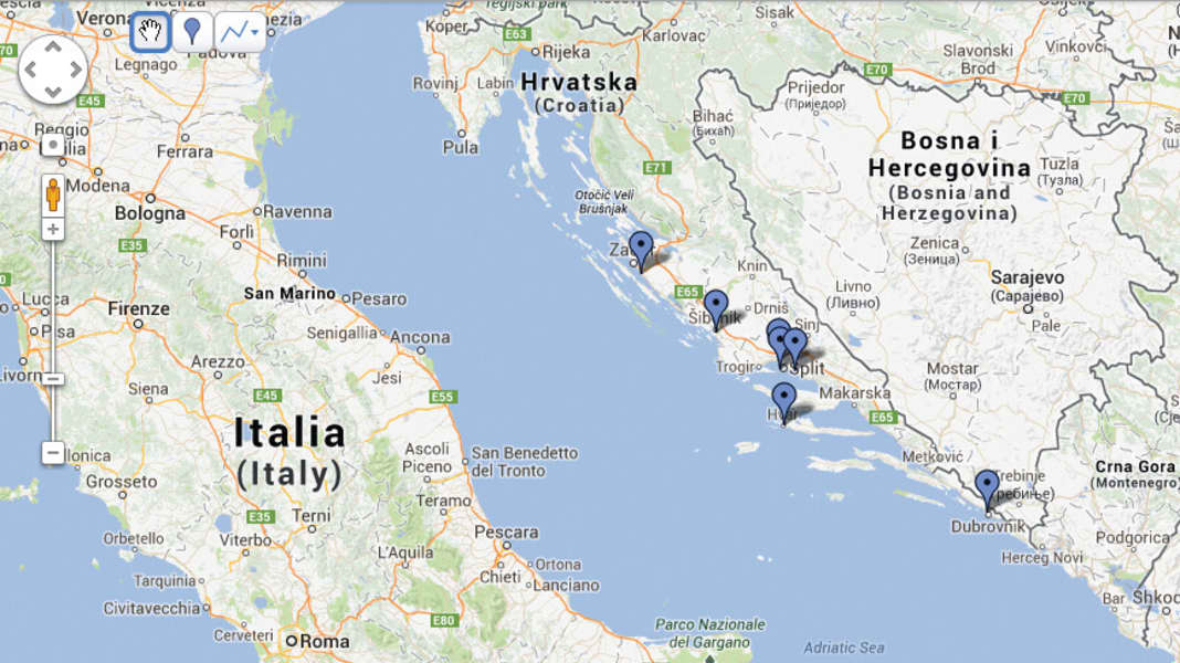 SUP-Verleih-Netzwerk in Kroatien