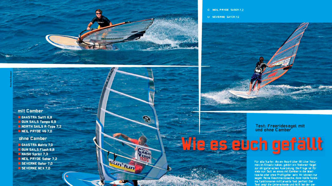 Freeridesegel mit und ohne Camber