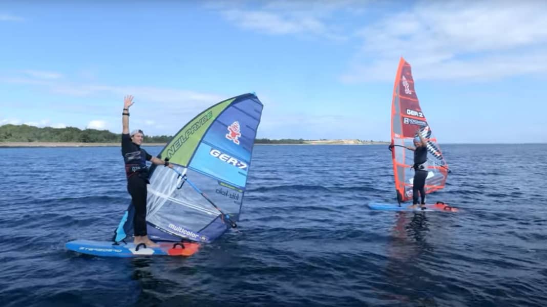 Nico Prien and Gunnar Asmussen surf from Kiel to Denmark