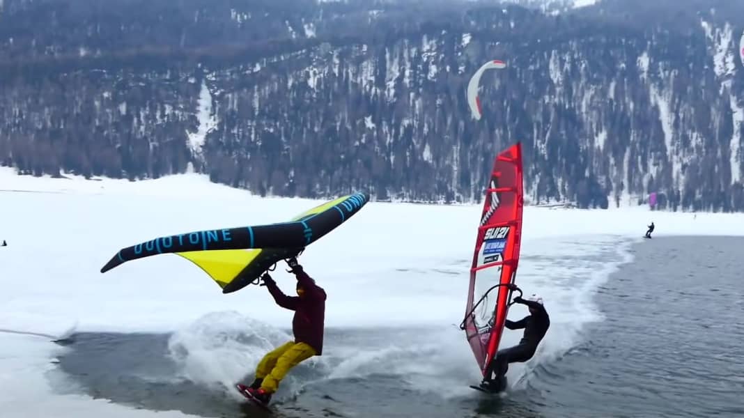 Wintersurfen: Pool-Party mit Balz Müller