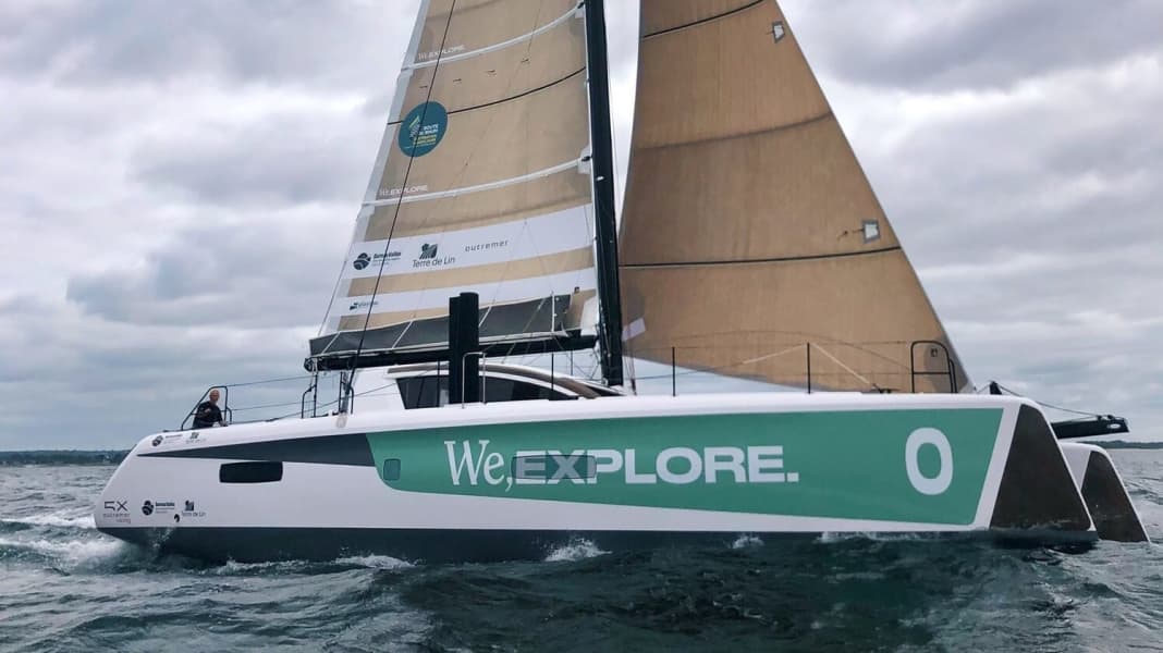 Route du Rhum : Outremer 5X, construit en fibres de lin, premier catamaran à franchir la ligne d'arrivée