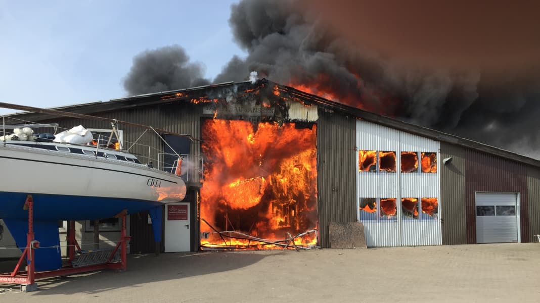 Major fire: Boatyard in Kappeln completely destroyed