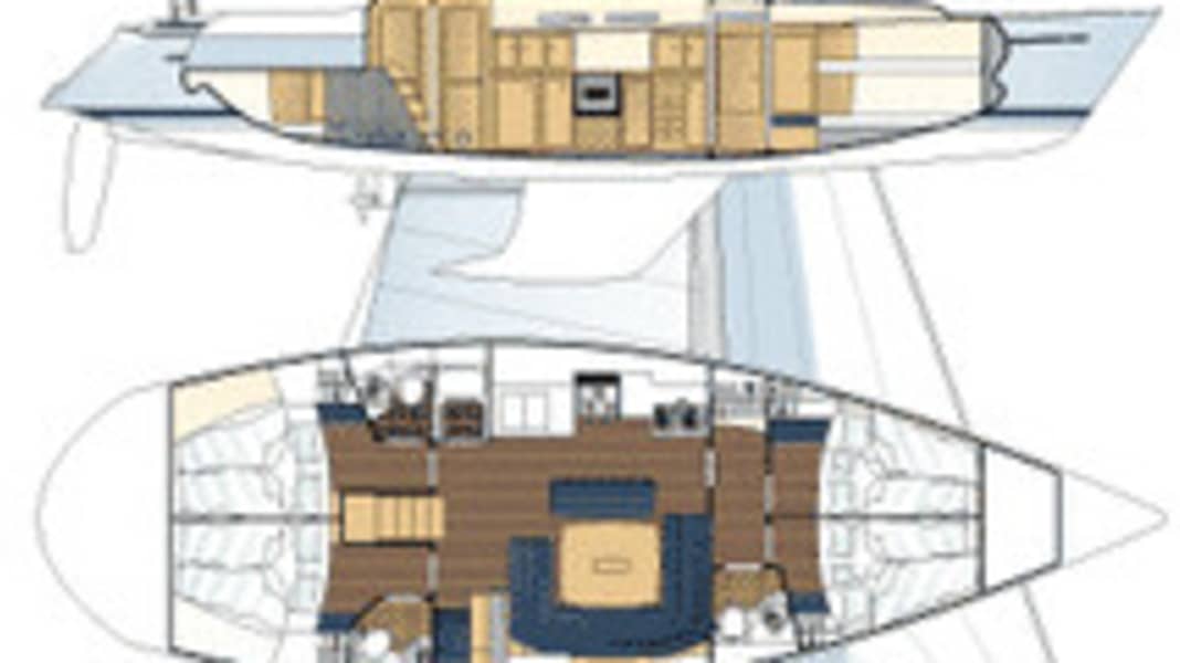 Bavaria 47 Ocean e pozzetto di poppa (edizione 18/00): Una forma, due tipi