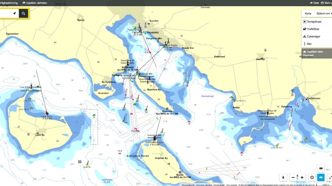 Cruise planning: Free online nautical charts now also for Denmark