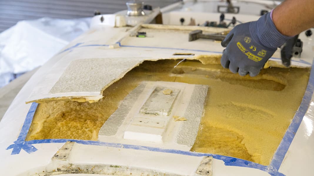 GRP repair: repair and reinforce soft spots in the deck yourself