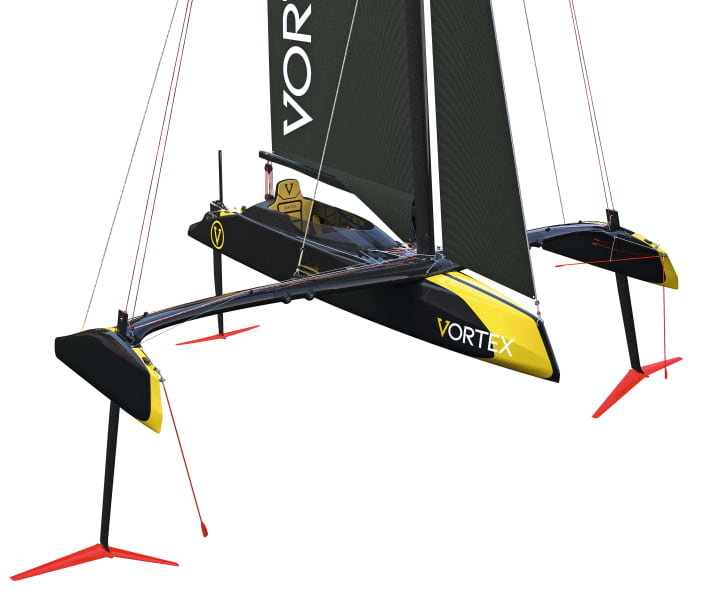   Il pod racer, che ricorda un tri, si pubblicizza come facile da maneggiare.