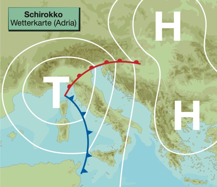 Wind-Special Zentrales Mittelmeer: Schirokko