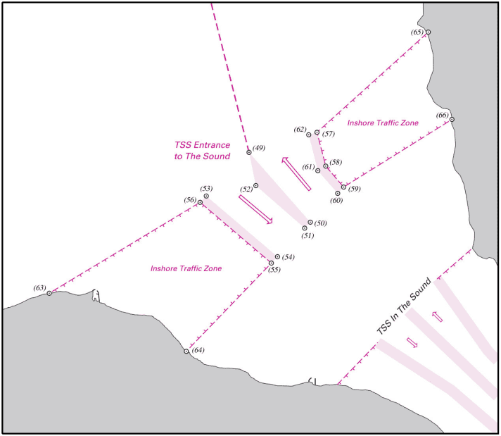   The existing traffic separation scheme in the Öresund will be extended to the north. A crossing is still possible in between