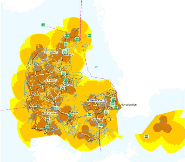   NET1 coverage for Denmark