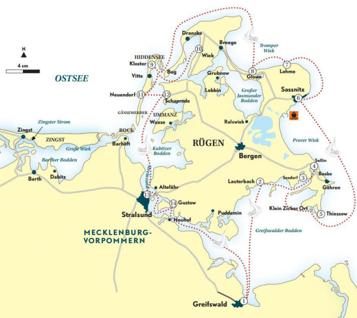 Coup sur coup : les distances de port à port sont courtes. Ceux qui ont moins de temps peuvent sauter l'une ou l'autre des étapes.