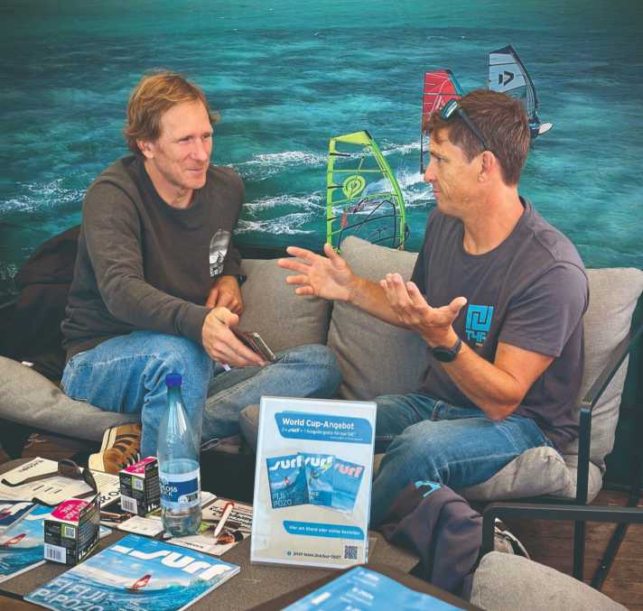 We met John at the surf stand during the World Cup on Sylt.