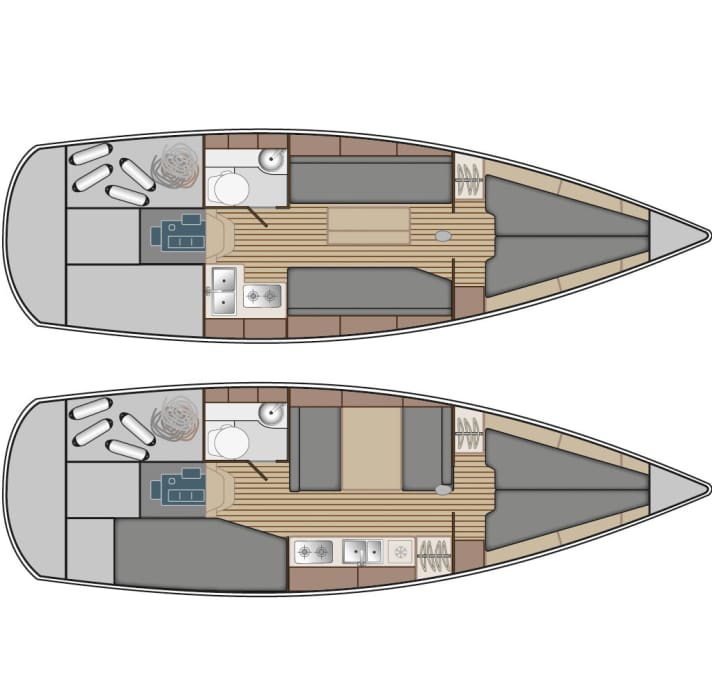   Sono disponibili due varianti di layout. Non esiste praticamente nessun'altra imbarcazione di queste dimensioni con così tante varianti.