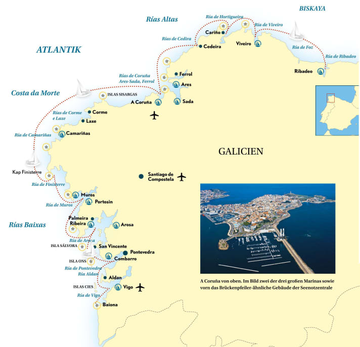 The route of the cruise at the end of the Old World