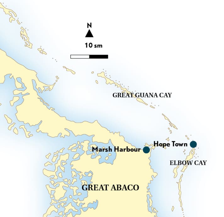 The northernmost Bahamian island of Abaco | Map: YACHT