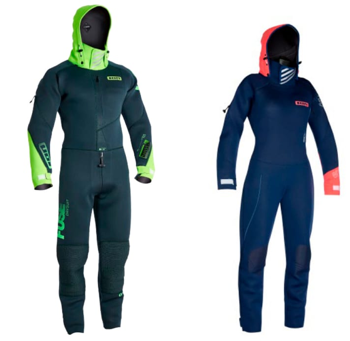 ION drysuits FUSE (left) and ENVEE