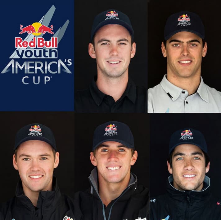   Die qualifizierten Skipper (v. l. o.): Tiller (NZL), Cujean (SUI), Freitas (POR), Waterhouse (AUS), Buhl (GER)