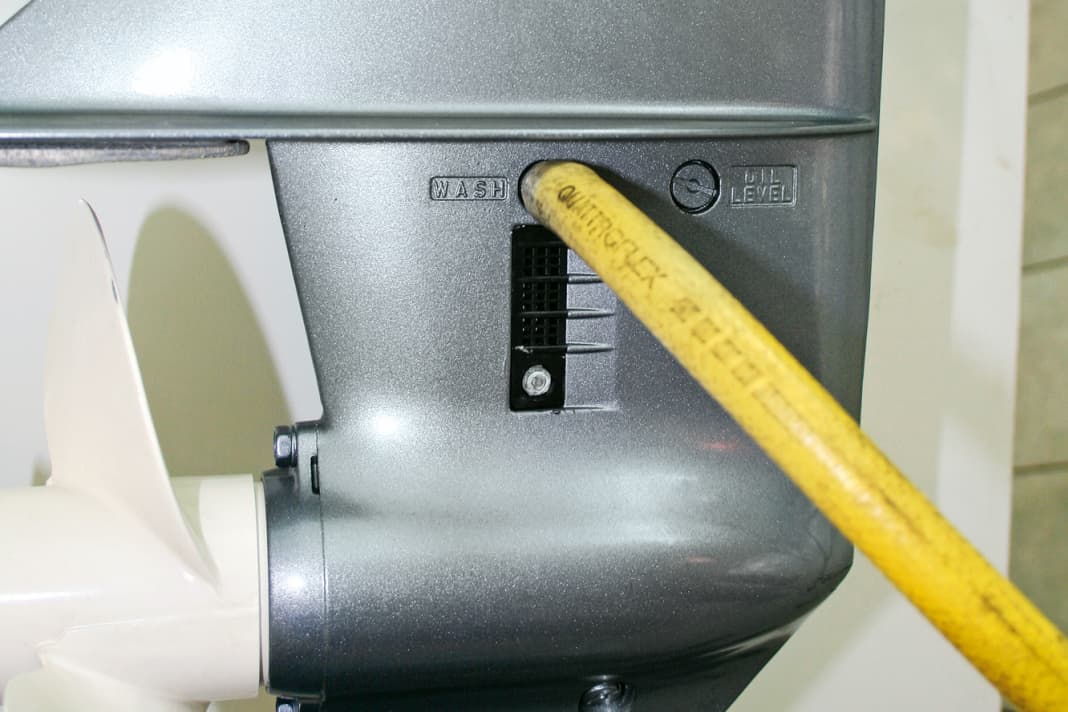 Engines that operate in salt water must be thoroughly flushed, either via a flush connection or over a bucket.