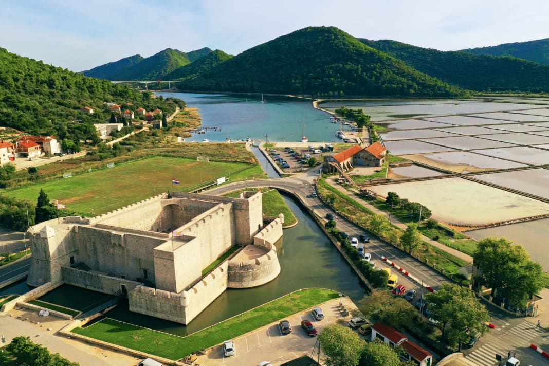 Fortress, town harbour and salt pans of Ston