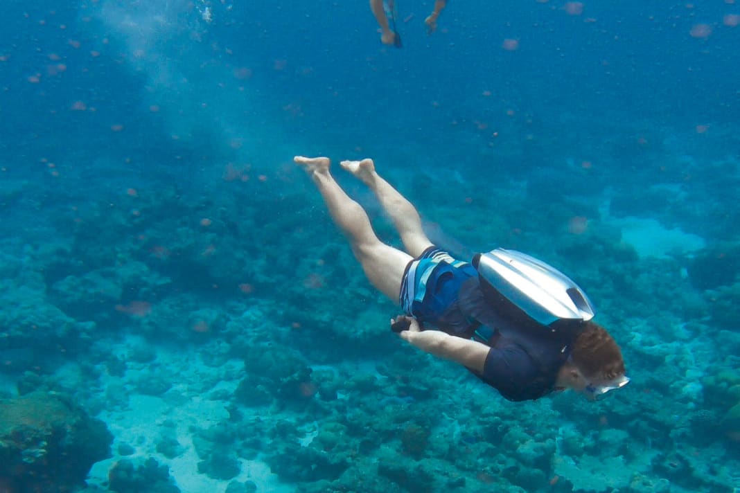 Abtauchen wie ein Delfin: Für 40 Minuten mit maximal sechs Knoten in bis zu 40 Meter Tiefe