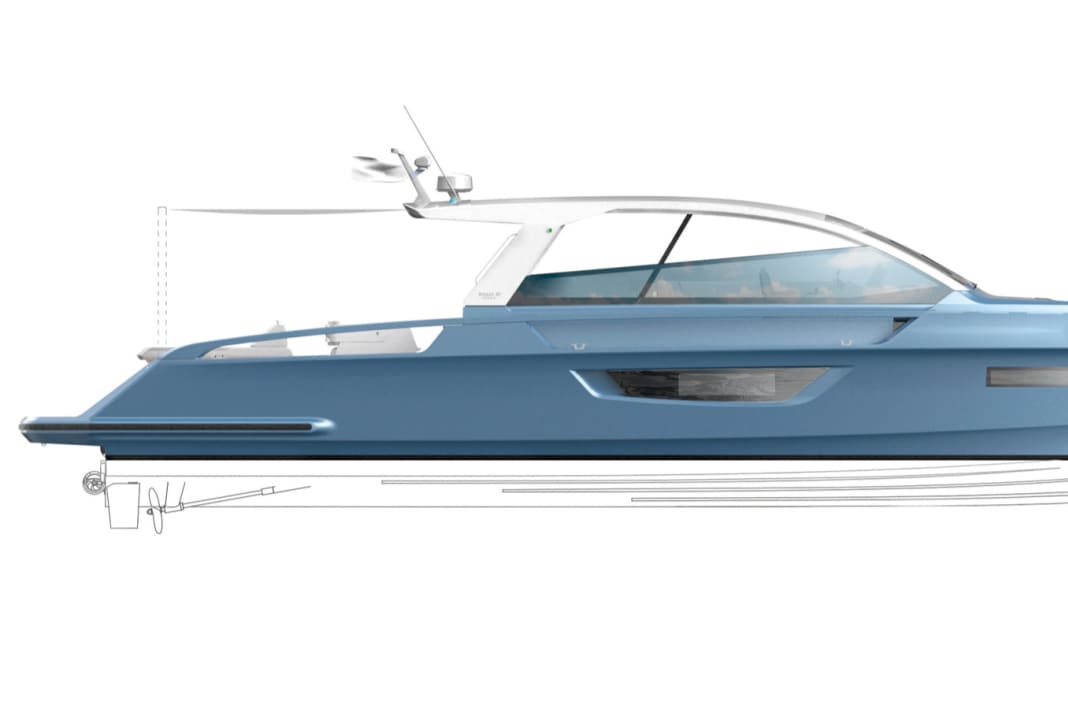 Similar to a sailing boat: thanks to the lightweight carbon construction and despite the 2.5 tonne battery, the draught is only 0.95 metres