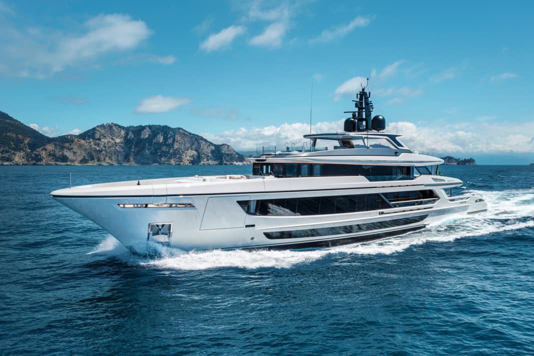Clear shapes: Francesco Paszkowski designed the masculine exterior of the 450-tonne vessel, which is equipped with a diesel-electric hybrid drive as standard.  The range in eco mode is 7600 nautical miles