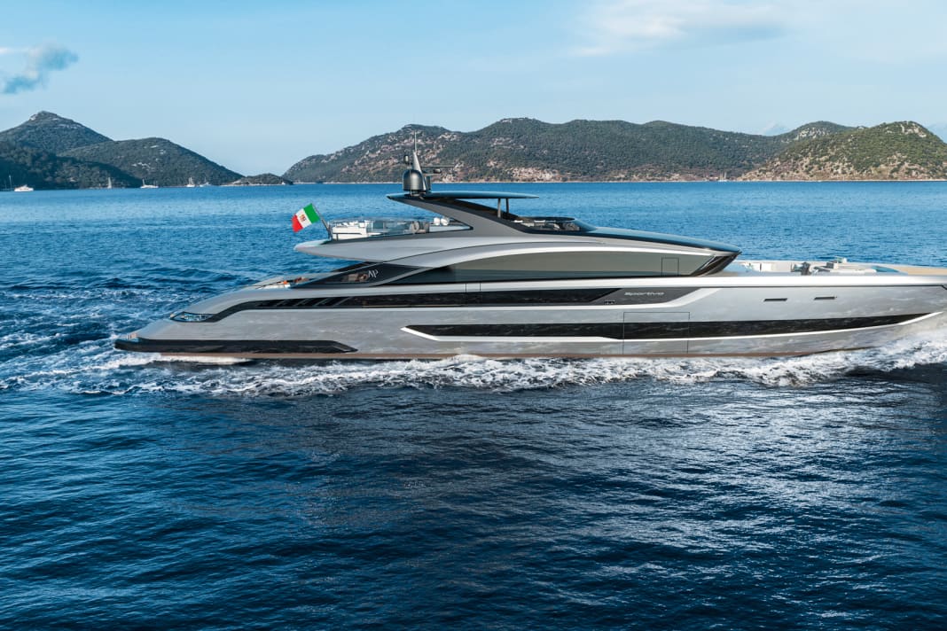 Sportivo 140: Mit 32 Knoten Topspeed ist der Name der 44-Meter-Neuheit Programm