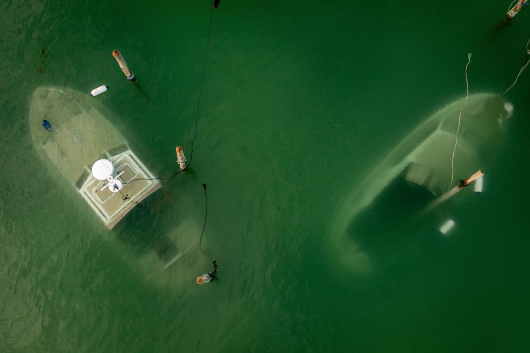 Sunken wreck in Rødvig, Denmark