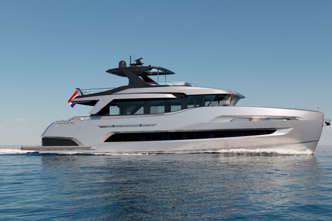 Xtreme 78 Fly: In the stern of the 23.9-metre construction by Sea Level/Diana Yacht Design, the aluminium platform lifts tenders of up to one tonne