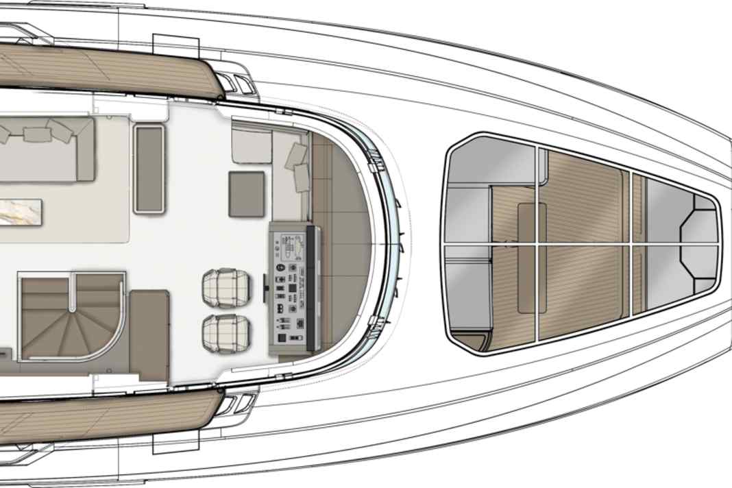 Terrace: Thanks to mobile furniture, the aft deck can also be used as a dance floor