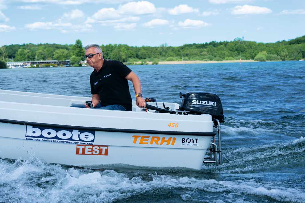 We drove the Terhi with a 20-horsepower Suzuki