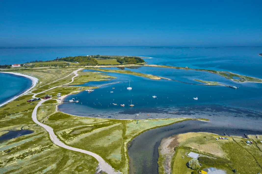 A bird's eye view of the Torø peninsula in south-west Funen
