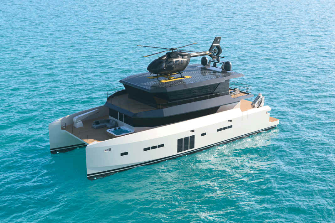 Archipelago 80: Optional wird ein Palfinger-Kran geliefert sowie ein Helipad auf dem Oberdeck