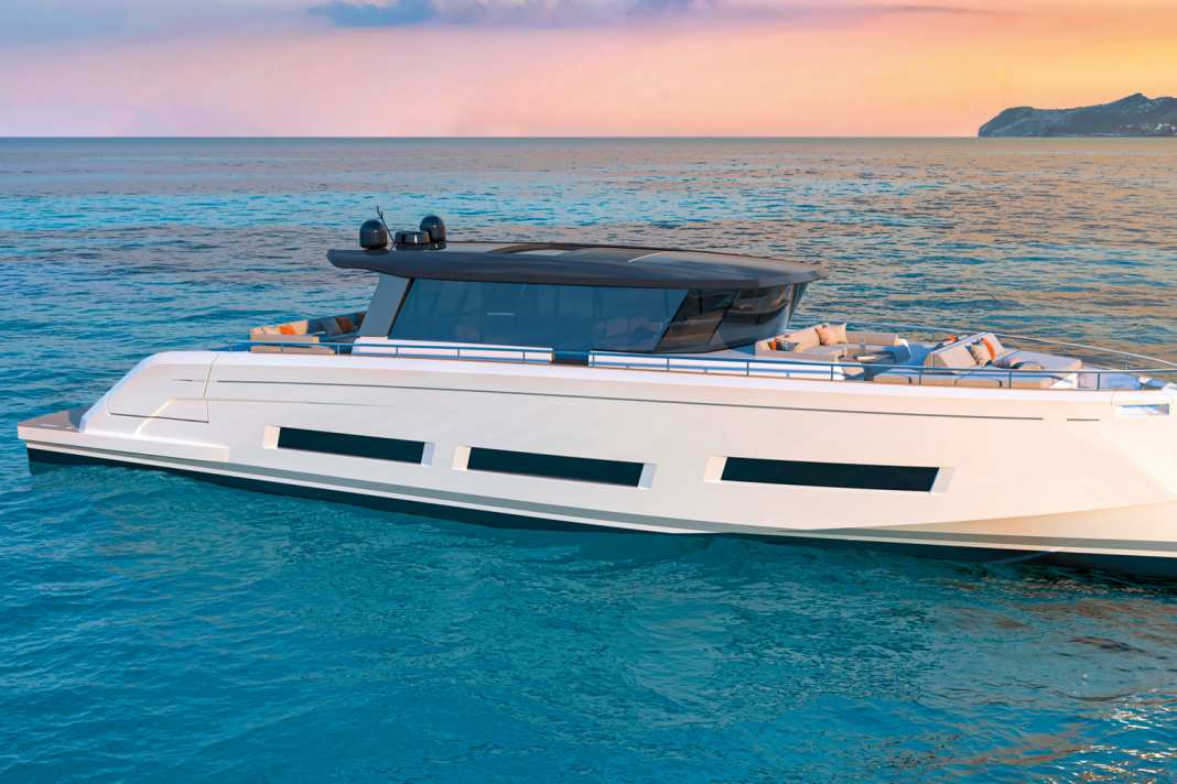 Cantiere del Pardo lädt erstmalig auf die 23 Meter messende GT75, die Nauta Design außen wie innen entwarf
