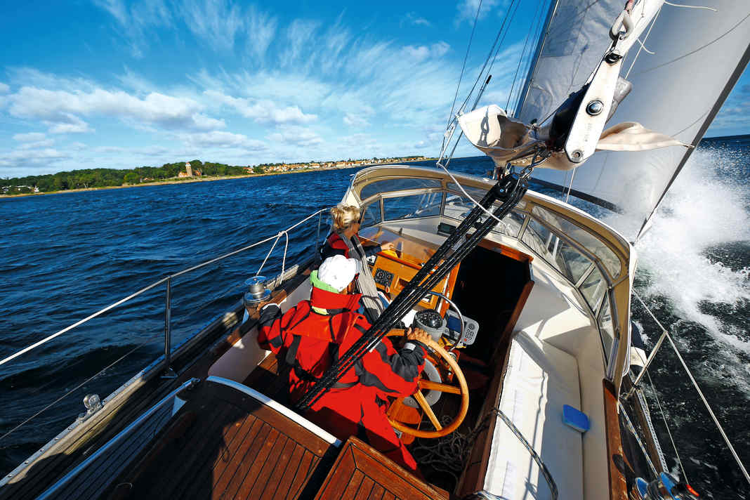 High on the wind to Svaneke: When the wind blows onshore, it can get choppy in the harbour