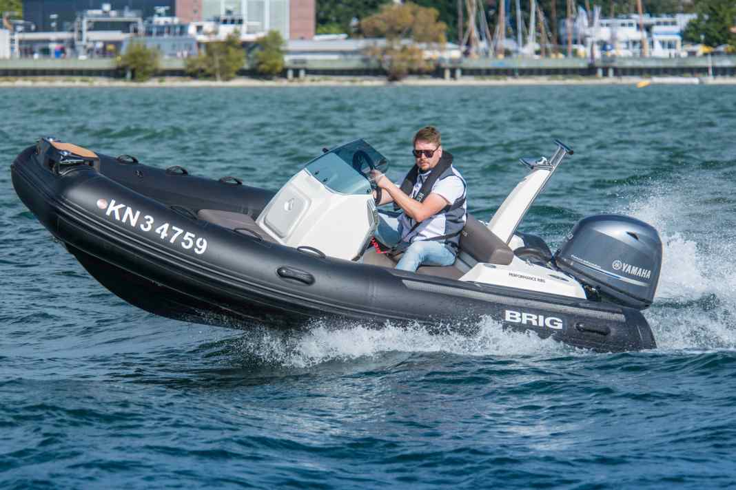 The four metre long RIB from the side.