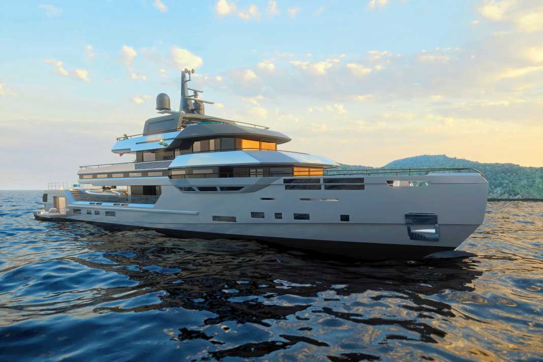 "Atlas": The 54 metres offer giga decks with folding terraces