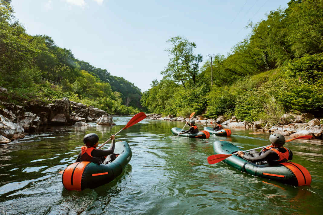 Packrafts can be folded to the size of a rucksack.
