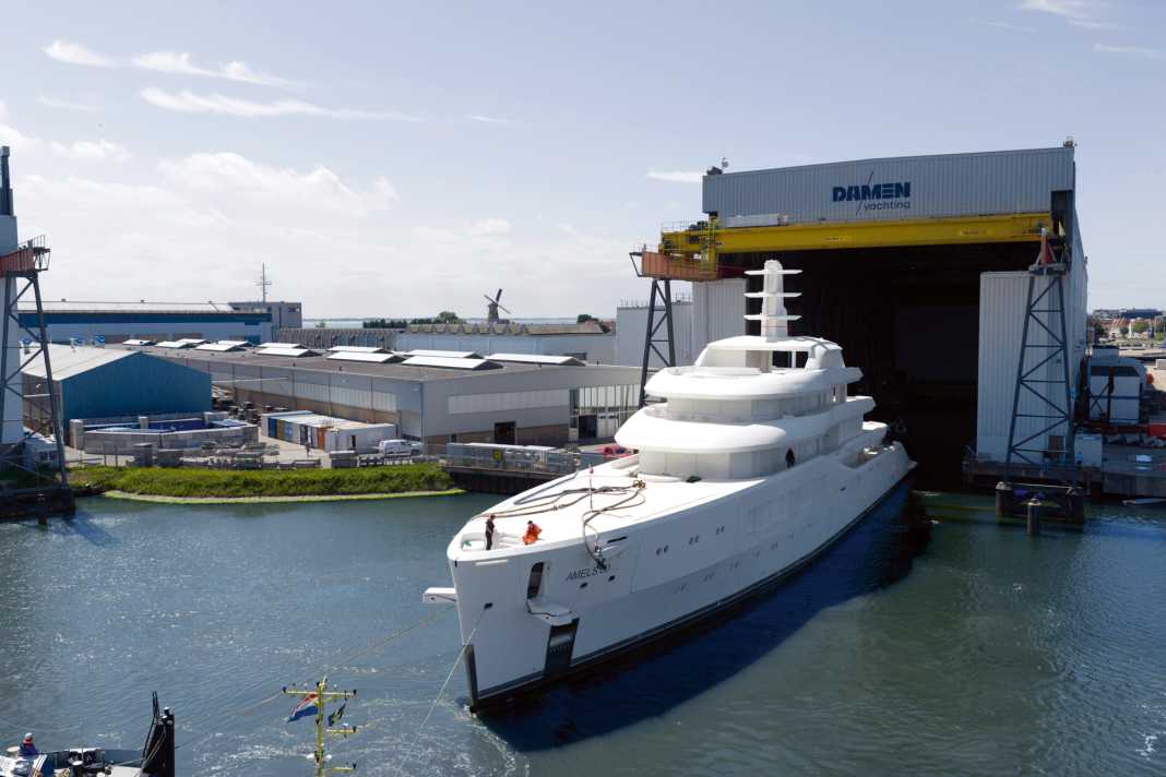 Busy times: Amels has already received four steel-aluminium hulls of the 80-metre model in Vlissingen, with two more units to follow.