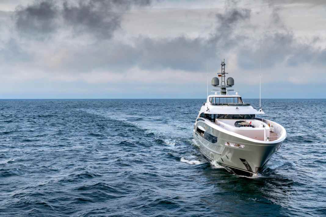 Off to the north: The owners love the Scandinavian waters and had the 495-tonner equipped for the high latitudes. The exterior was designed by Clifford Denn, who lives in the south of France.