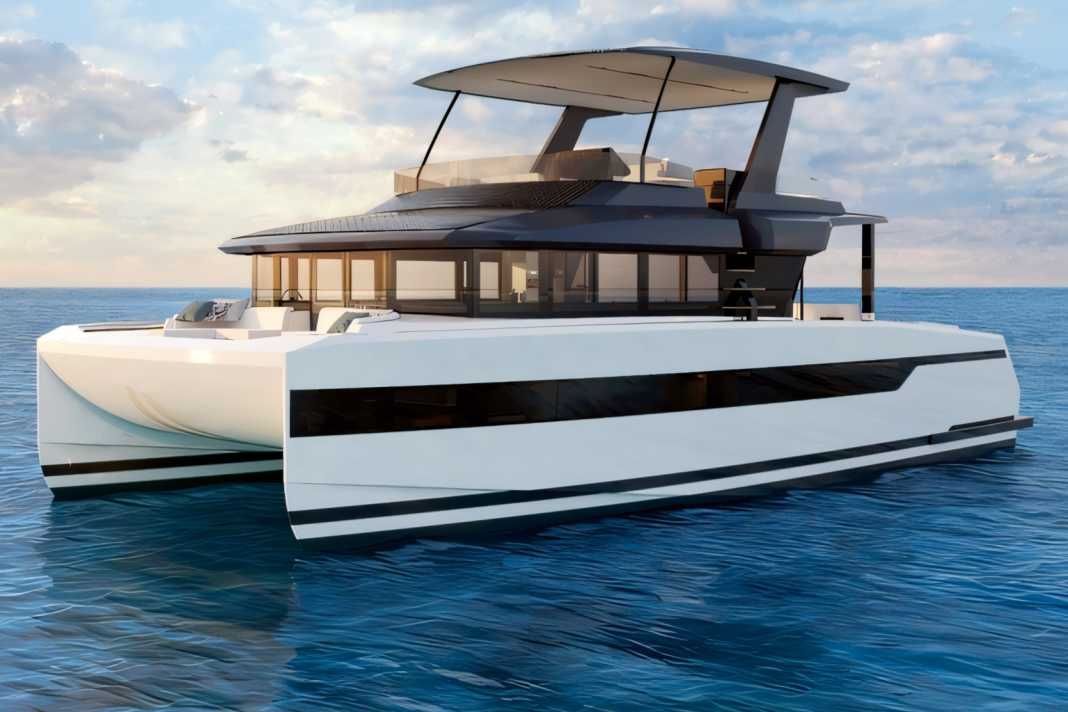 The hardtop provides shade for the flybridge.