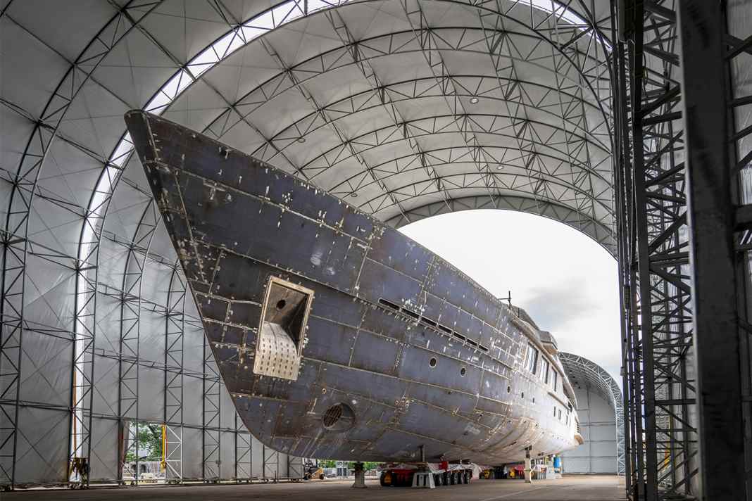 The hull is ready for the onward journey.