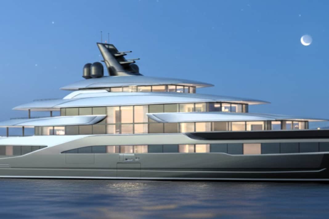 115 Meter: Marco Ferrari zeichnete eine Superyacht mit allen Schikanen.